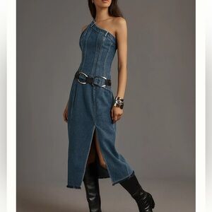 Forever That Girl Camila Denim One-Shoulder Dress